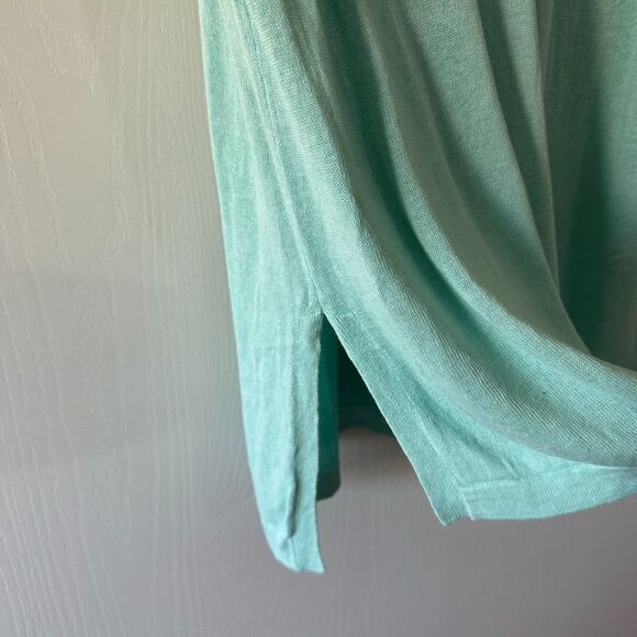 J Jill Womens Knit Tunic Linen Blend Split Neck Half Sleeve Sweater Top Sz Large - Picture 3 of 7